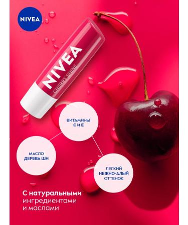 NIVEA Balm for the lips "Cherry Lights" 4.5 g - Buy Online on GoSupps.com