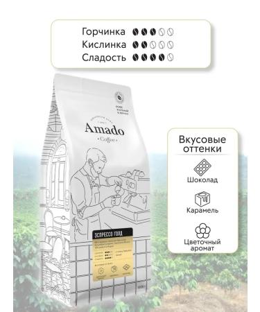 Amado Coffee in Espresso Gold grain 1 kg - Buy Online on GoSupps.com