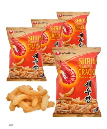 Dongsan Nongshim chips with a 4pcs of 75 g shrimp Korea
