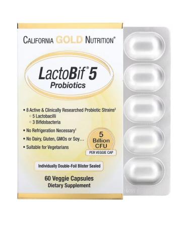 California Gold Nutrition Lactobif 5 Probiotics probiotics 5 billion - Buy Online on GoSupps.com
