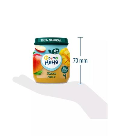 Frutonyanya Puree apple with mango 100g (12pcs) - Buy Online on GoSupps.com