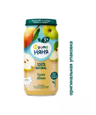 Frutonyanya Natural puree from pears and apples 250g (12 pcs) - Buy Online on GoSupps.com