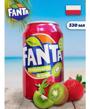 Fanta Poland Lemonada Fanta Lemon Strawberry Kiwi Exotic 330 ml x 3 - Buy Online on GoSupps.com