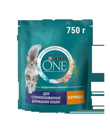 PURINA ONE Feed for sterilized domestic cats chicken 750 gr - Buy Online on GoSupps.com