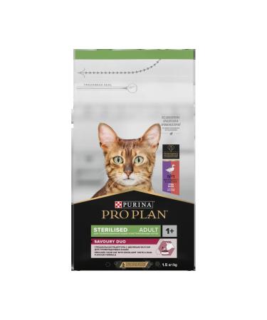PRO PLAN Feed for sterilized cats duck and liver 1.5 kg - Buy Online on GoSupps.com
