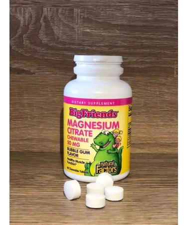 Natural Factors Citrate magnesium children's taste chewing gum 60pcs - Buy Online on GoSupps.com