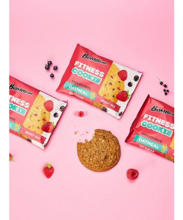 BombBar Oatmeal cookies without sugar berry mix 12pcs x 40g - Buy Online on GoSupps.com