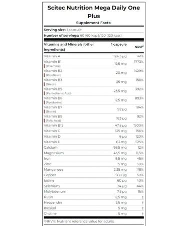 Scitec Nutrition Mega Daily One Plus (120 Caps) - Buy Online on GoSupps.com