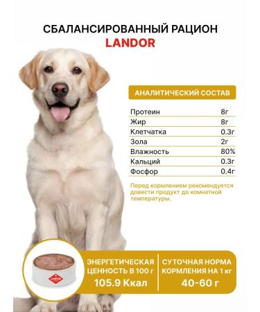Landor Dog food moist 6 pcs goose - Buy Online on GoSupps.com