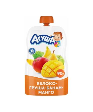 AGUSHA Barrow-Banan-Mango 90 g of 6 months of 6 months 6 pcs !!