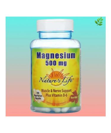 Nature's life Magnesium+ vitamin B6 500 mg 100 capsules