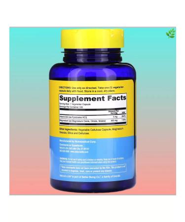 Nature's life Magnesium+ vitamin B6 500 mg 100 capsules - Buy Online on GoSupps.com