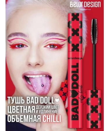 Belor Design Mash for eyelashes Color red Bad Doll Chilli