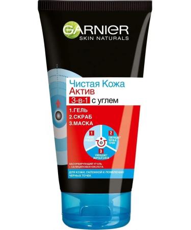Garnier Gel + scrub + face mask - Buy Online on GoSupps.com