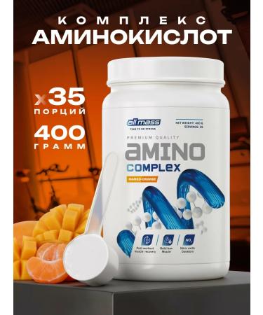 Allmass Amino acids complex 400 g with BCAA Mango-Apelsin
