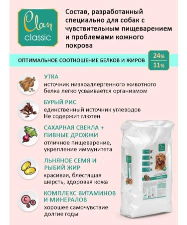 CLAN Dry food for dogs Sensitive - Buy Online on GoSupps.com