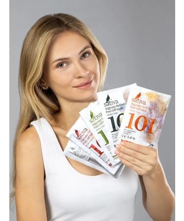 SATIVA Face mask alginate from wrinkles acne set 5 pcs - Buy Online on GoSupps.com