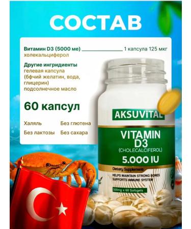 Aksu Vital Vitamin D3 5000 ME T rkiye - Buy Online on GoSupps.com