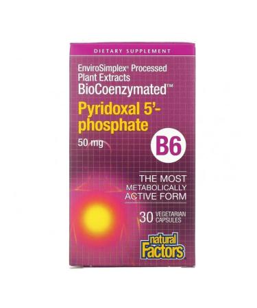 Natural Factors Biocoenzymated B6 Pididoxal-5-phosphate 30