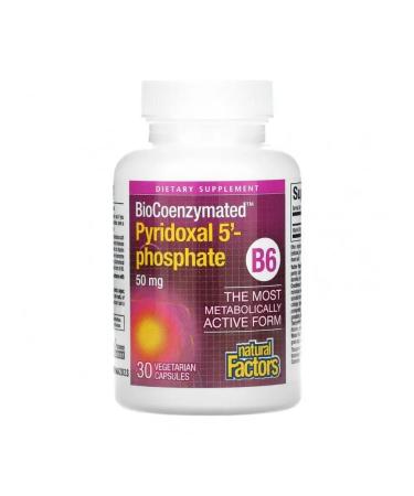 Natural Factors Biocoenzymated B6 Pididoxal-5-phosphate 30 - Buy Online on GoSupps.com