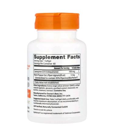 Doctor's Best CoQ10 Coenzyme Q10 60 capsules - Buy Online on GoSupps.com