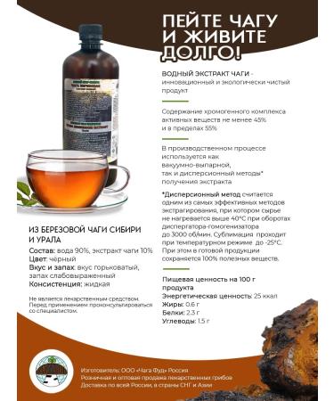 CHAGA FOOD Water -based fluid extract 12 1 1000 ml - Buy Online on GoSupps.com
