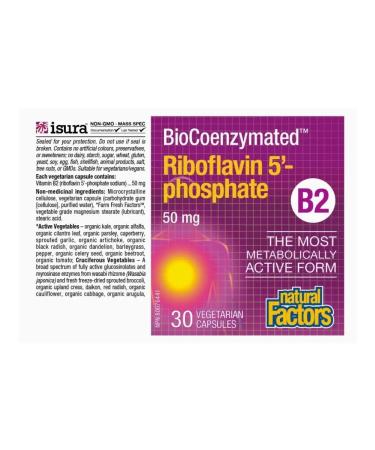 Natural Factors Riboflavin 5 - Phosphate 50 mg vitamin B 2 - Buy Online on GoSupps.com