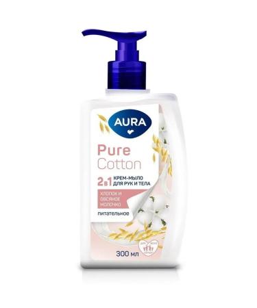 Aura Cream-soap 2B1 cotton and oatmeal 300ml