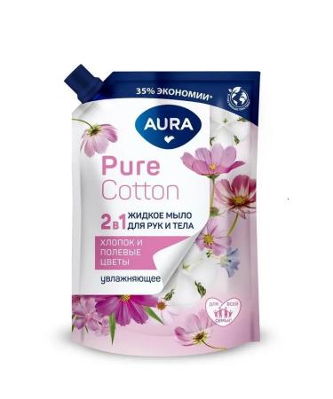 Aura Liquid soap cotton and field flowers 2V1 450ml