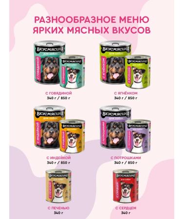 Taste of meat Dog food is wet with beef 850 g 6 pcs - Buy Online on GoSupps.com