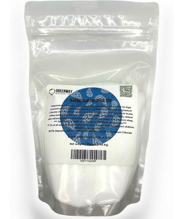 Greenway Biotech Magnesium Chloride USP Supplement 100% Edible Cloruro de Magnesio Comestible Powder (Pharmaceutical Grade)- Ideal for Relieves Aches & Improves Sleep- 1 Pound 1 Pound (Pack of 1) - Buy Online on GoSupps.com