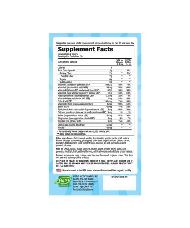 Hero Nutritionals Yummi Bears Sugar Free Multi Vitamin - 60 Gummies for Kids - Buy Online on GoSupps.com