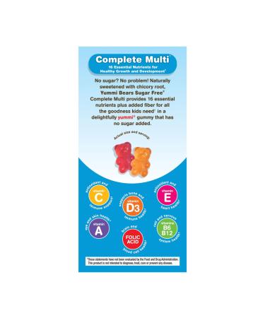 Hero Nutritionals Yummi Bears Sugar Free Multi Vitamin - 60 Gummies for Kids - Buy Online on GoSupps.com