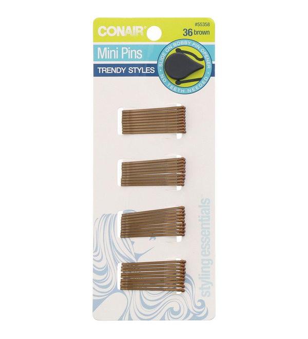 Conair Mini Pins Brown 36 Pieces