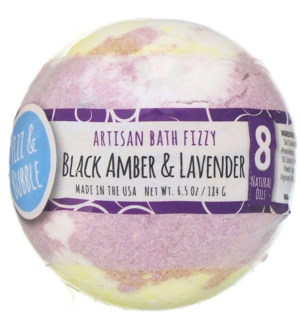 Fizz & Bubble Artisan Bath Fizzy Black Amber & Lavender 6.5 oz (184 g)