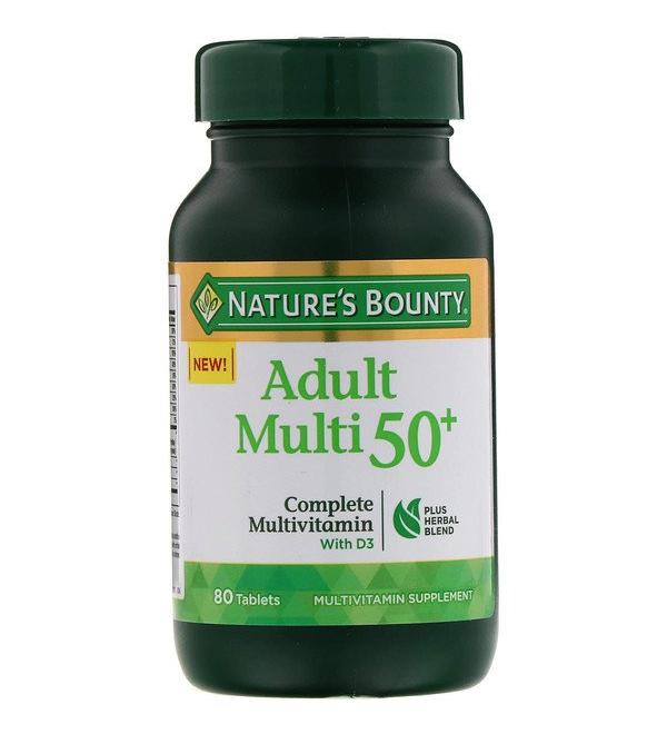 Nature's Bounty Adult Multi 50+ Complete Multivitamin with D3 80 Tablets