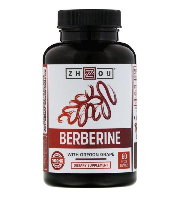 Zhou Nutrition Berberine with Oregon Grape 1000 mg 60 Veggie Capsules