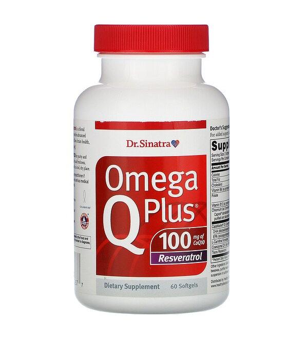Dr. Sinatra Omega Q Plus 100 Resveratrol 60 Softgels