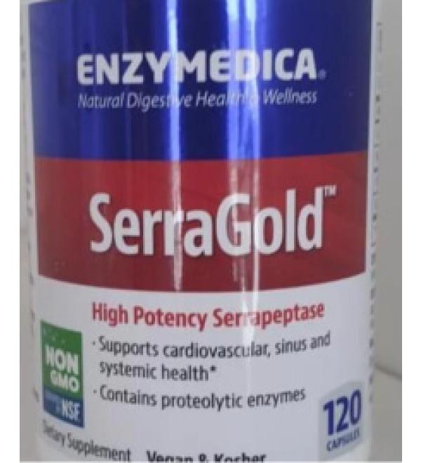 Enzymedica SerraGold High Potency Serrapeptase 120 Capsules