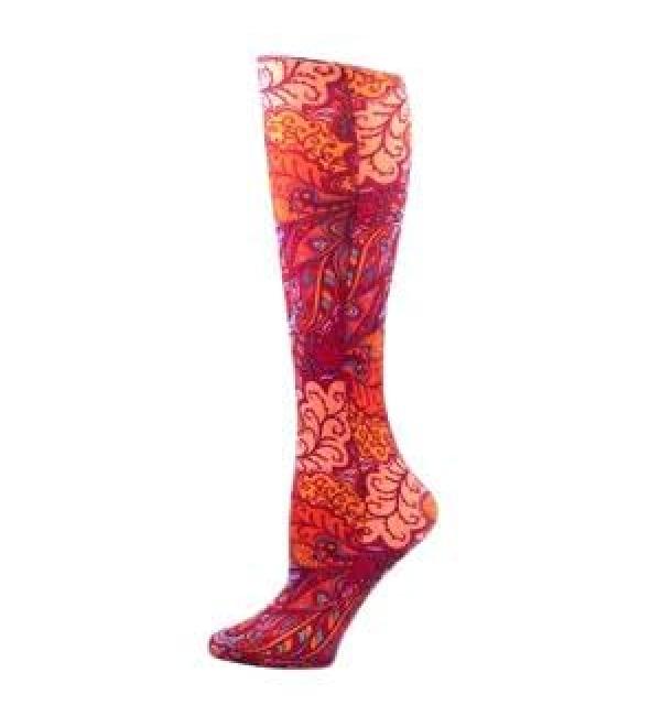 Celeste Stein Therapeutic Graduated Compression Socks Bright Vintage Floral 8-15 mmHg Queen Plus Calf