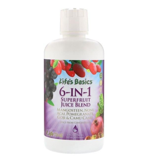 LifeTime Vitamins Life's Basics 6-IN-1 Superfruit Juice Blend 32 fl oz (946 ml)