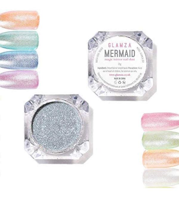 Glamza Mermaid Magic Mirror Nail Dust Powder Effect Magical Glitter Sparkle 2g