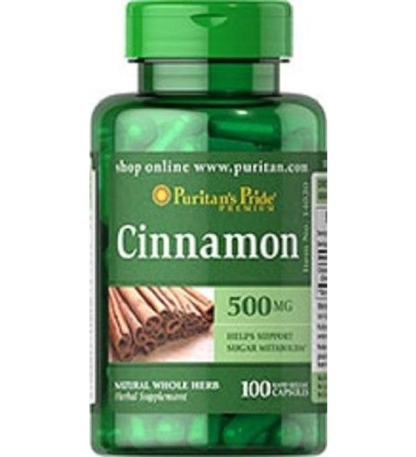 Puritan's Pride Cinnamon 500mg 100 Capsules Support Sugar Metabolism