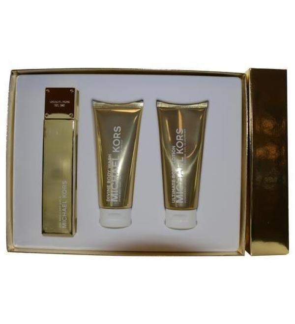Michael Kors 24K Brilliant Gold Set. 3.4 EDP+3.4B/L+3.4 BODY WASH