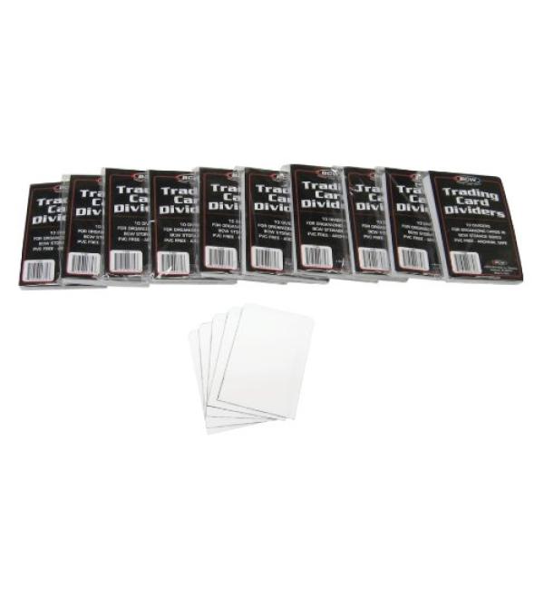 (10) Packs of BCW Brand Trading Card Divider Cards(100 Dividers Total)