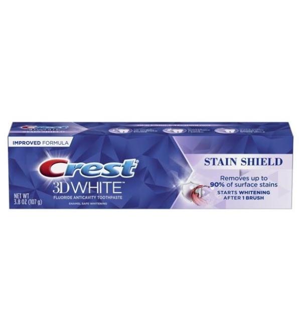 Crest 3D White Stain Shield Teeth Whitening Toothpaste 3.8 oz - Pack of 3 | Lasting Whitening Results - Buy Online on GoSupps.com