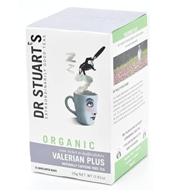 Dr Stuarts Valarian Plus Herbal Tea 15 Bags - Made in a Carbon Neutral Factory - Queens Award for Enterprise