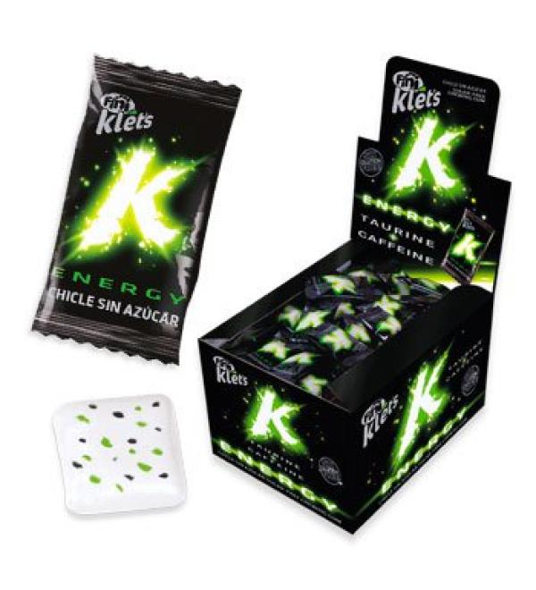Fini Klets ENERGY Sugar-Free Chicle - With taurine caffeine niacin and vitamins - 200 units