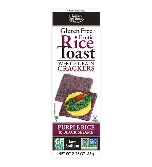 Edward & Sons Exotic Rice Toast Whole Grain Crackers Purple Rice & Black Sesame 2.25 oz (65 g)