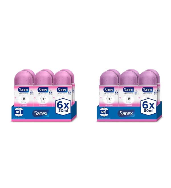 Sanex Dermo Invisible Roll On Antiperspirant 50ml 12 - Buy Online on GoSupps.com